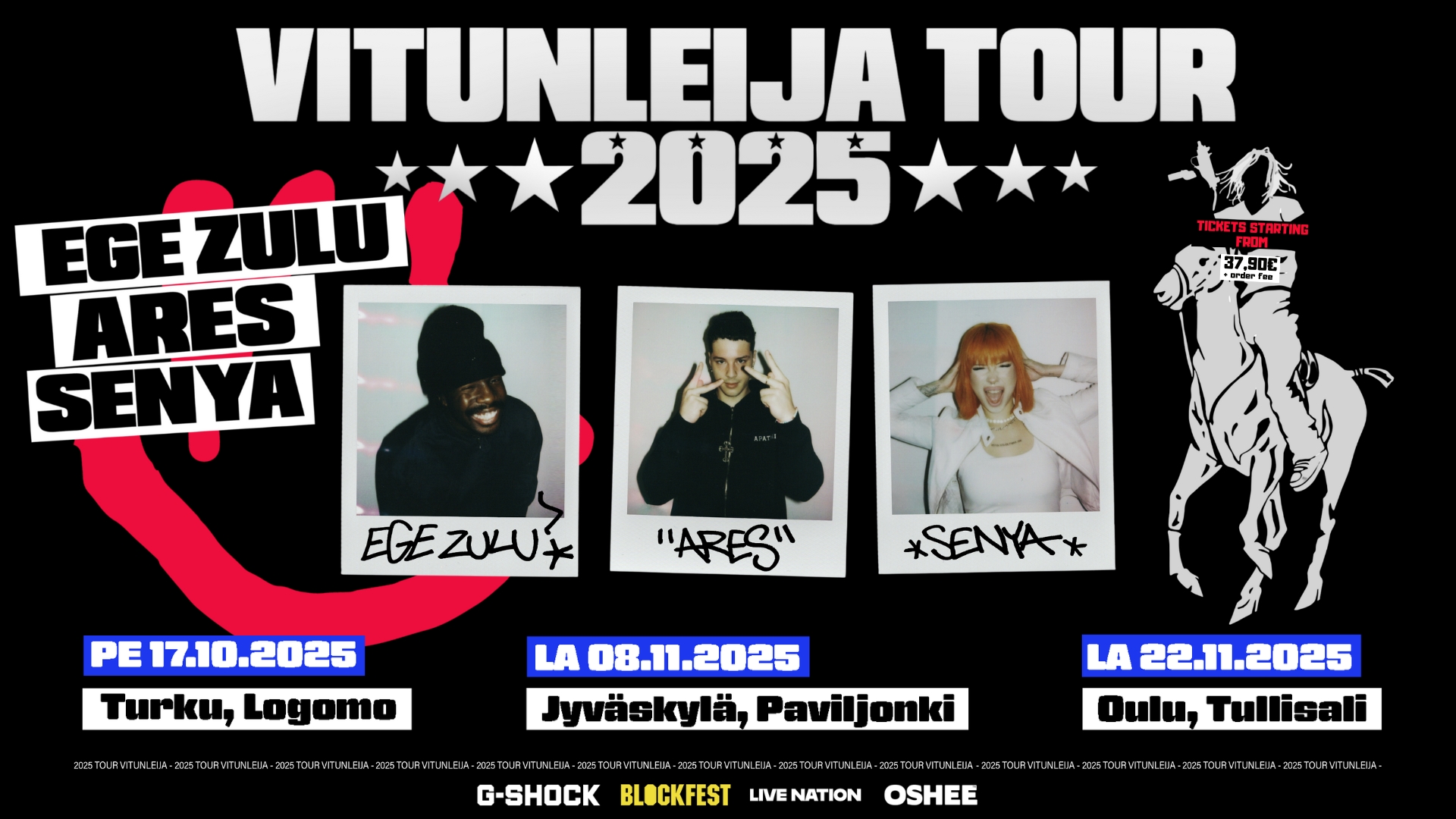VITUNLEIJA® TOUR 2025 | Ege Zulu, Ares, Senya | Tickets starting from 37,90€ + order fee