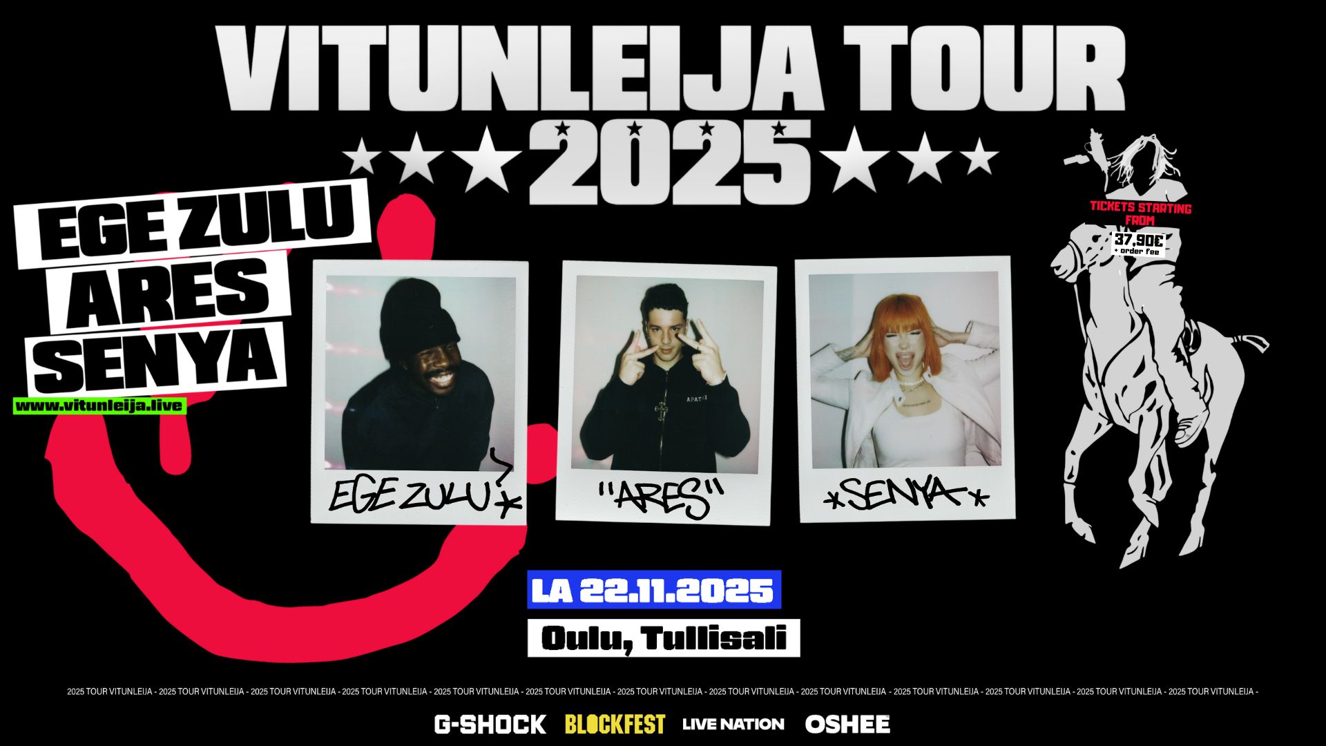 VITUNLEIJA® TOUR 2025 | Ege Zulu, Ares, Senya | Tickets starting from 37,90€ + order fee